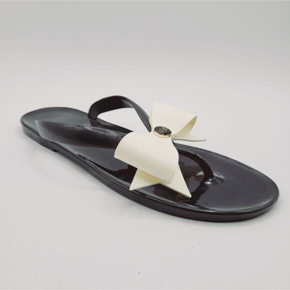 Ted Baker Vanilla Bow Black Jelly Flip Flops Size TB size 7 or 9.5 - Picture 2 of 7